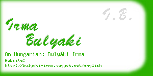 irma bulyaki business card